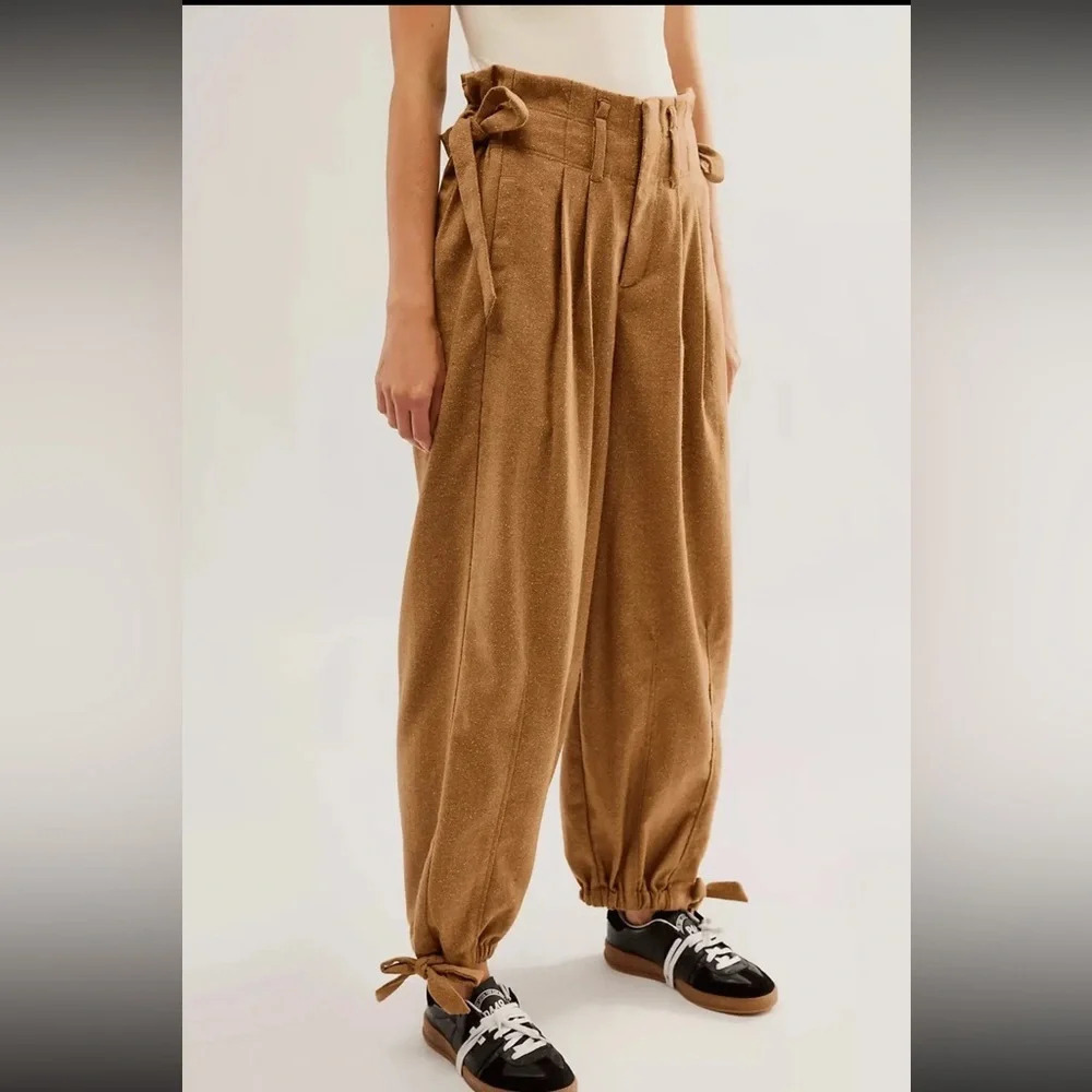 Free People Every Day's A Dream Tie Pants Bronze Combo